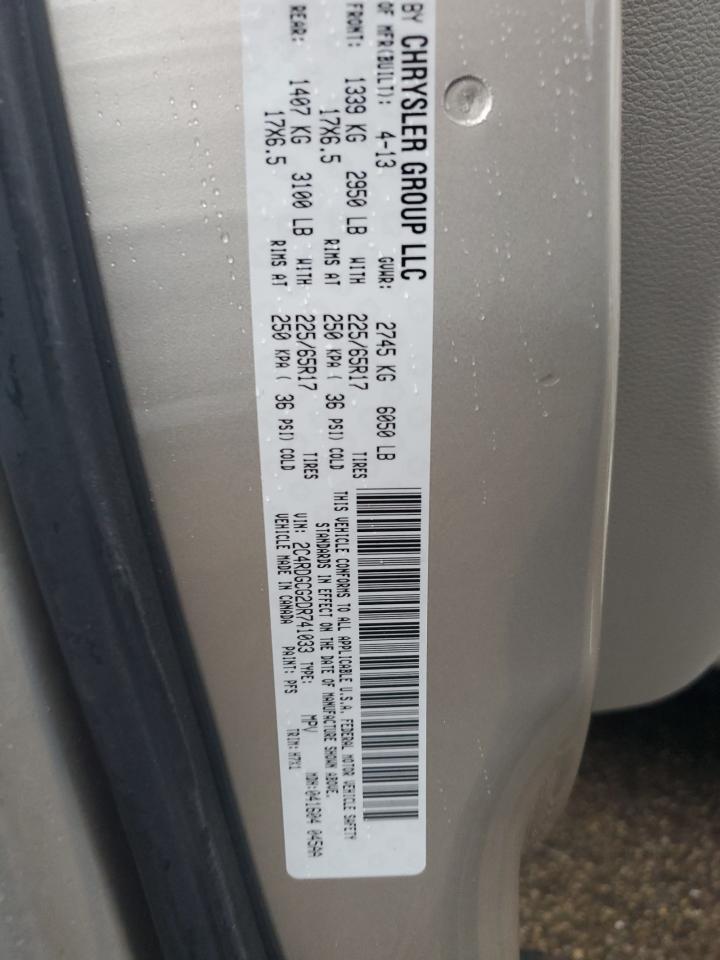 2013 Dodge Grand Caravan Sxt VIN: 2C4RDGCG2DR741033 Lot: 82282715