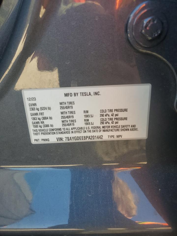 2023 Tesla Model Y VIN: 7SAYGDEE8PA201442 Lot: 82472295