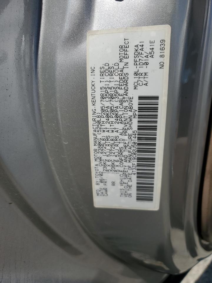 2002 Toyota Sienna Ce VIN: 4T3ZF19C02U501445 Lot: 90719865