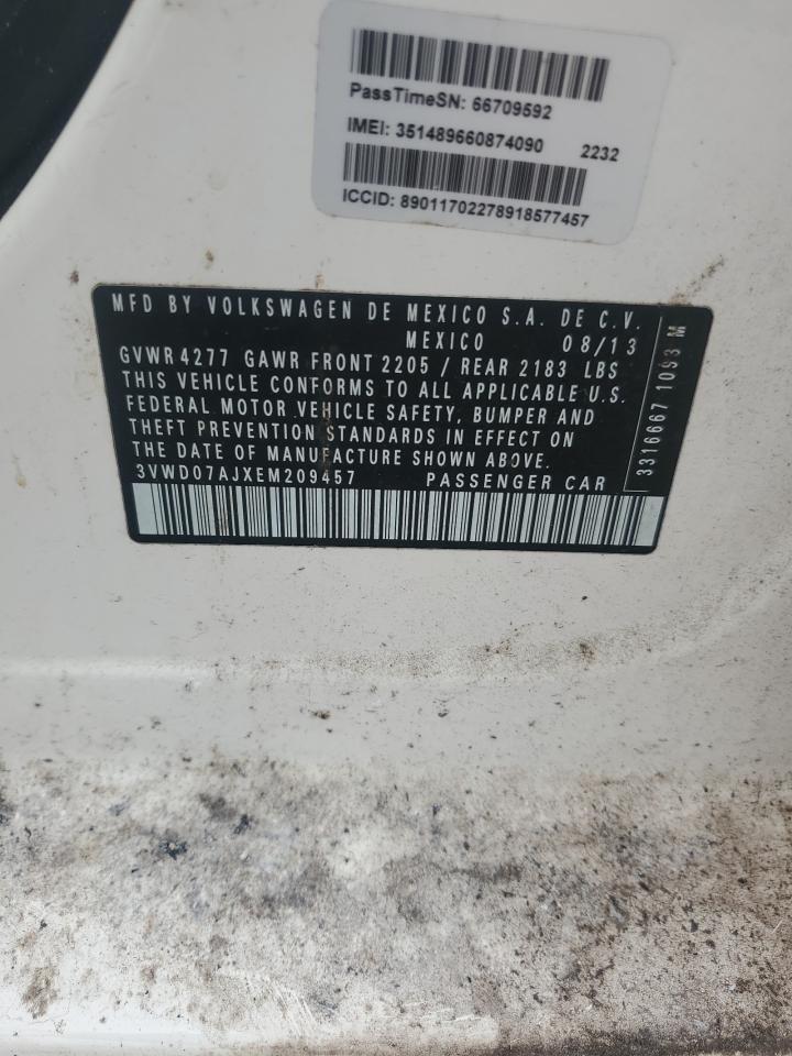 2014 Volkswagen Jetta Se VIN: 3VWD07AJXEM209457 Lot: 85715065