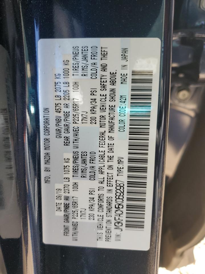 2019 Mazda Cx-5 Touring VIN: JM3KFACM5K0692987 Lot: 84167355