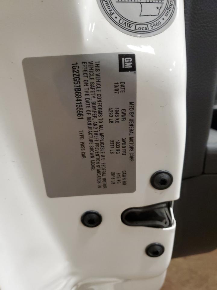 2008 Pontiac G6 Base VIN: 1G2ZG57B684155961 Lot: 86475335