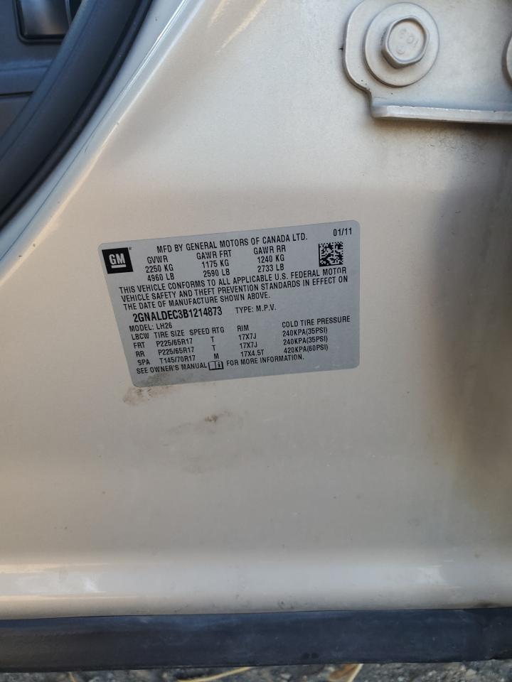 2011 Chevrolet Equinox Lt VIN: 2GNALDEC3B1214873 Lot: 82294985