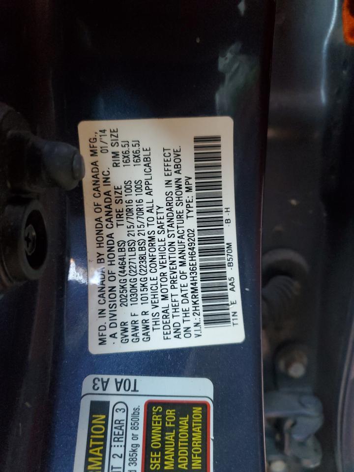 2014 Honda Cr-V Lx VIN: 2HKRM4H36EH649202 Lot: 84878375