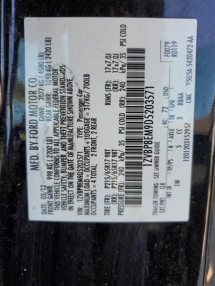 2013 Ford Mustang VIN: 1ZVBP8EM9D5203571 Lot: 85514485