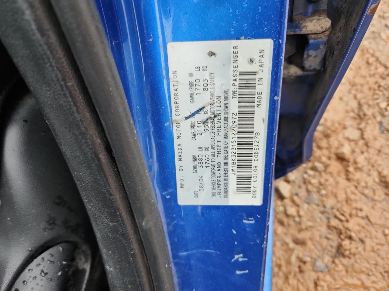 2005 Mazda 3 S VIN: JM1BK323151220972 Lot: 90049255