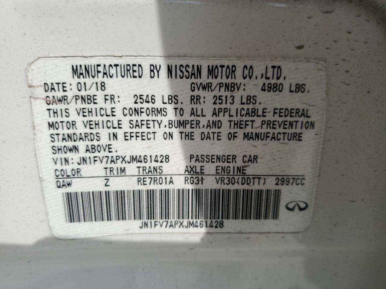 2018 Infiniti Q50 Red Sport 400 VIN: JN1FV7APXJM461428 Lot: 86551045