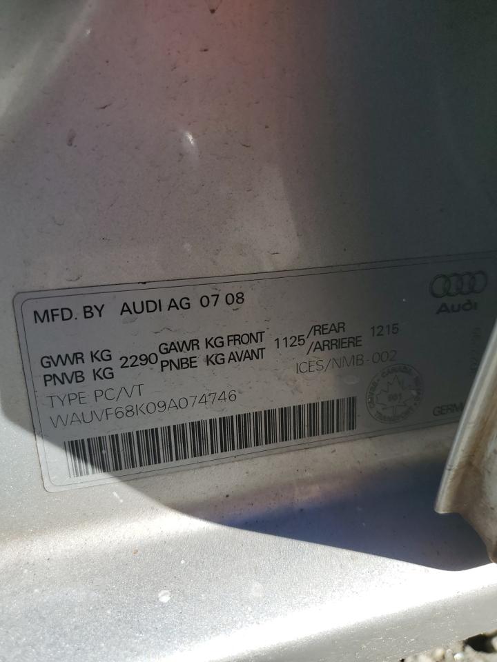2009 Audi A4 2.0T Avant Quattro VIN: WAUVF68K09A074746 Lot: 90307705