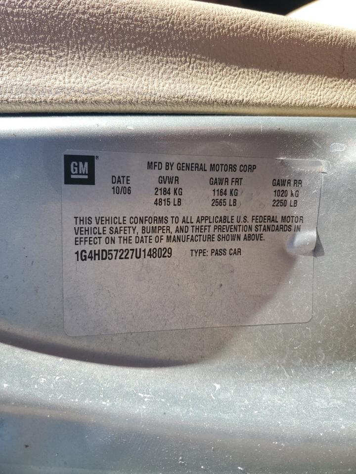 2007 Buick Lucerne Cxl VIN: 1G4HD57227U148029 Lot: 82574965
