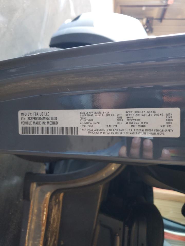 2021 Ram Promaster 3500 3500 High VIN: 3C6FRVJG4ME501308 Lot: 84551175