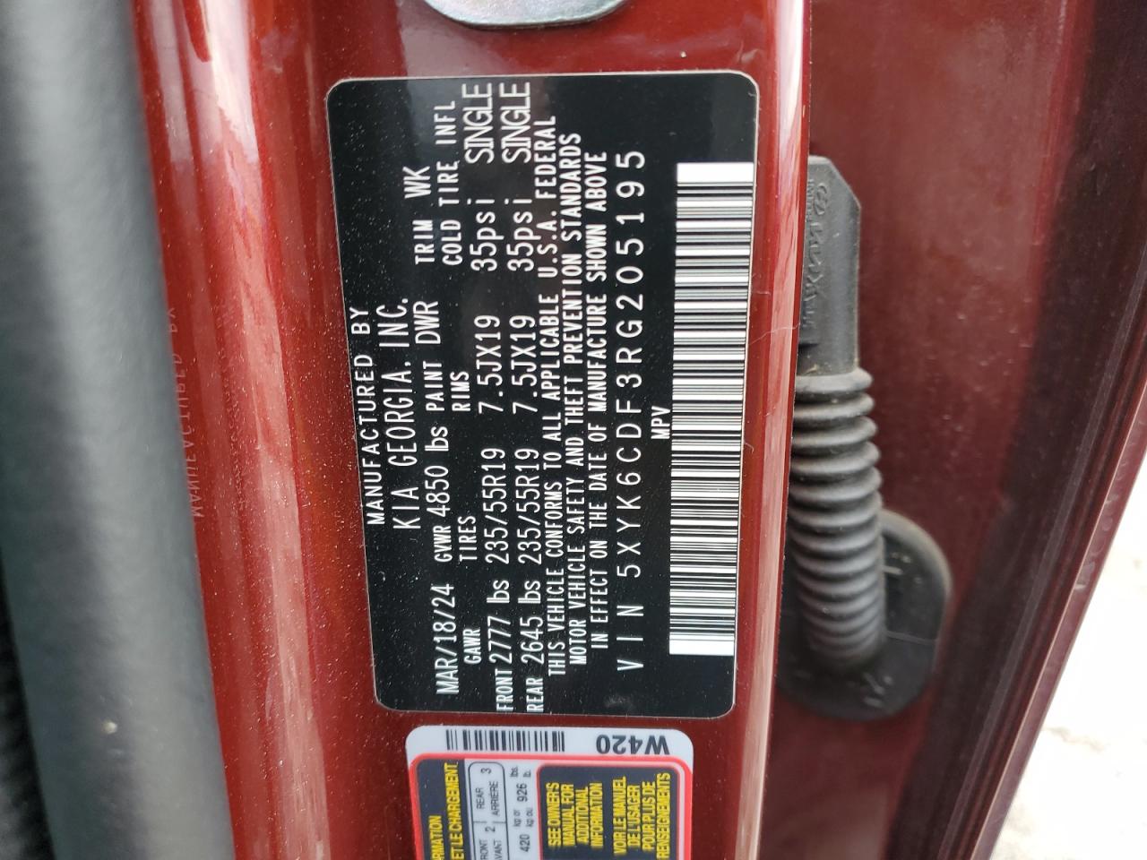 2024 Kia Sportage X Line VIN: 5XYK6CDF3RG205195 Lot: 82432885