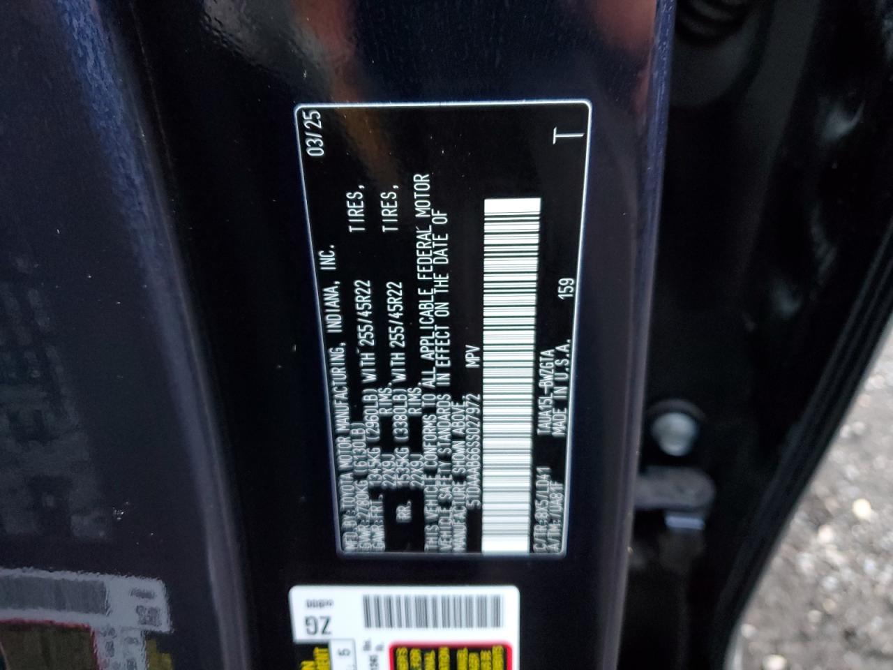 2025 Lexus Tx 350 Base VIN: 5TDAAAB66SS027972 Lot: 87054815