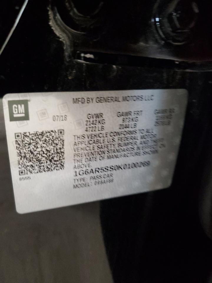 2019 Cadillac Cts Luxury VIN: 1G6AR5SS0K0100269 Lot: 87309685