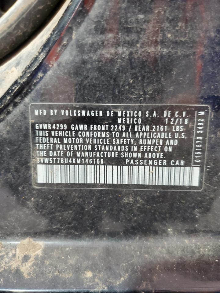 2019 Volkswagen Jetta Gli VIN: 3VW5T7BU4KM146159 Lot: 86127115