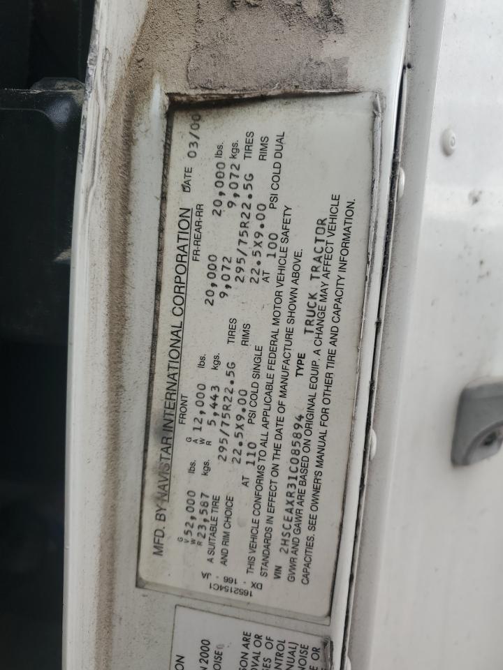 2001 International 9200 9200I VIN: 2HSCEAXR31C085894 Lot: 84943795