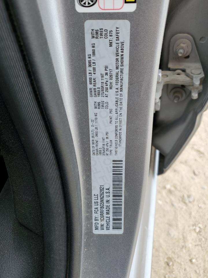 2022 Ram 1500 Big Horn/Lone Star VIN: 1C6RRFBG5NN262821 Lot: 89529485