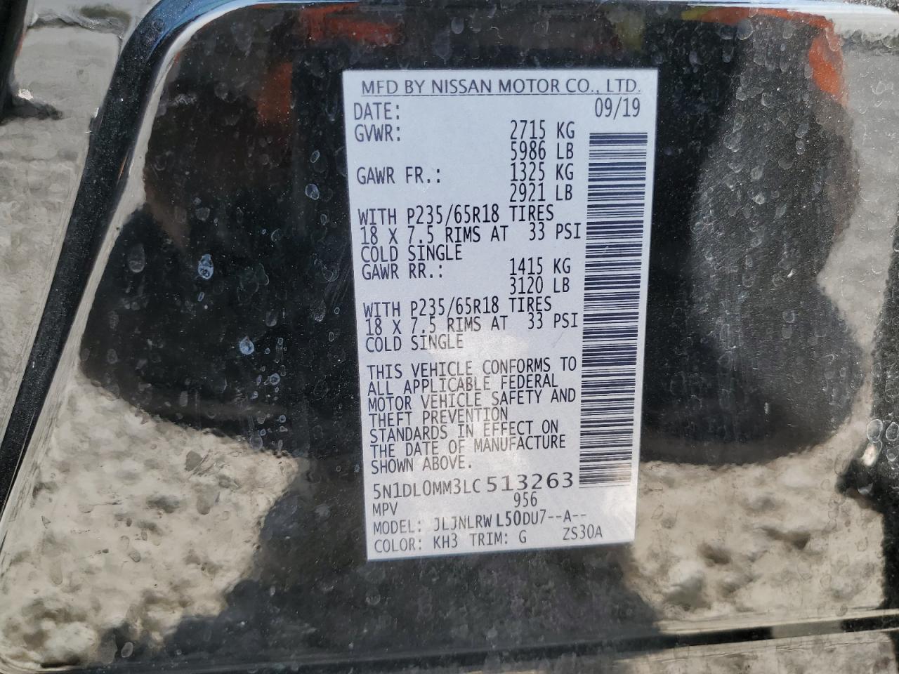 2020 Infiniti Qx60 Luxe VIN: 5N1DL0MM3LC513263 Lot: 82666015