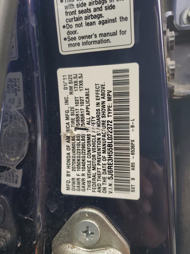 2011 Honda Cr-V Ex VIN: 5J6RE3H55BL022372 Lot: 87482895