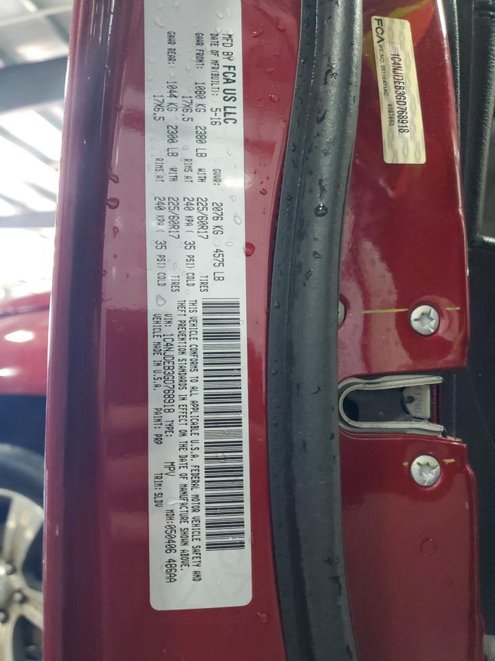 2016 Jeep Compass Latitude VIN: 1C4NJDEB3GD768918 Lot: 85914045