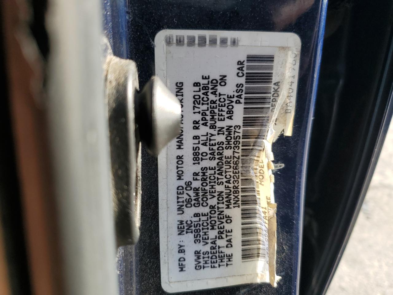 2006 Toyota Corolla Ce VIN: 1NXBR32E66Z739573 Lot: 86532605