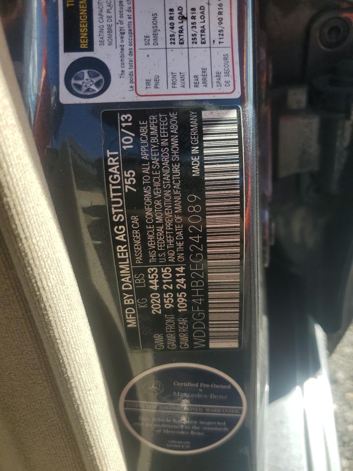 2014 Mercedes-Benz C 250 VIN: WDDGF4HB2EG242089 Lot: 81936365