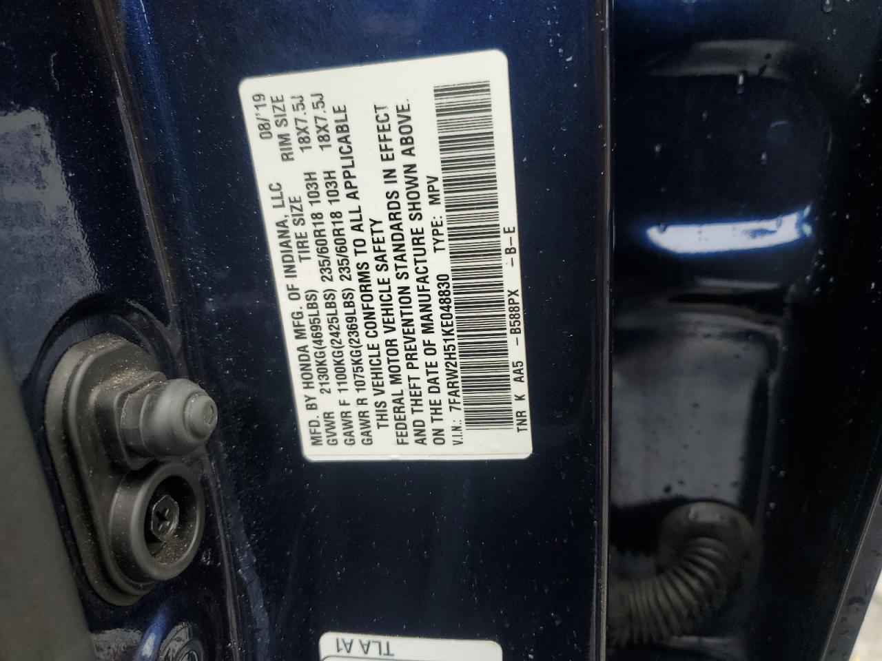 2019 Honda Cr-V Ex VIN: 7FARW2H51KE048830 Lot: 90348335