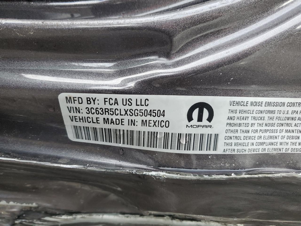 2025 Ram 2500 Tradesman VIN: 3C63R5CLXSG504504 Lot: 90443395