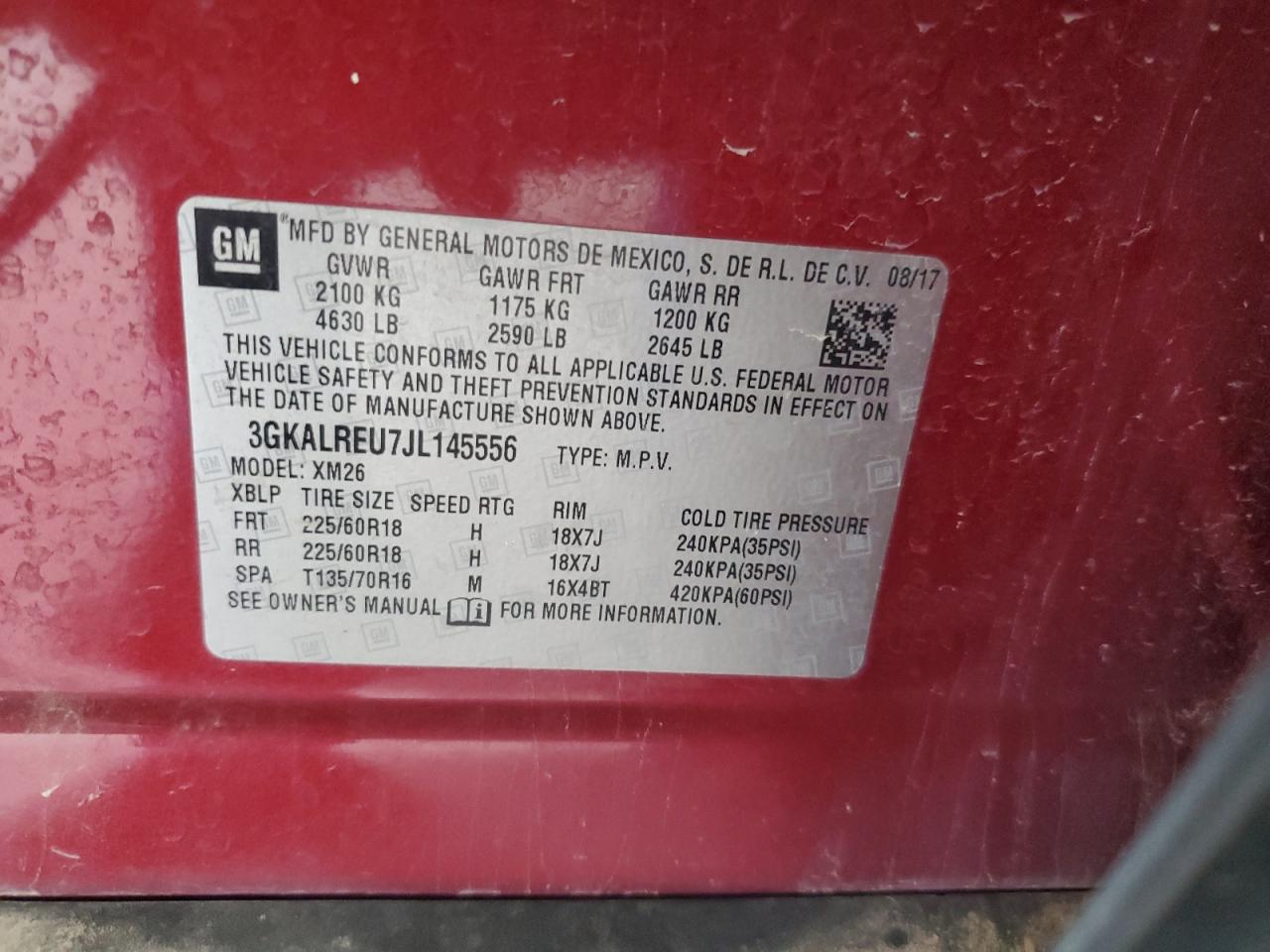 2018 GMC Terrain Slt VIN: 3GKALREU7JL145556 Lot: 82267475