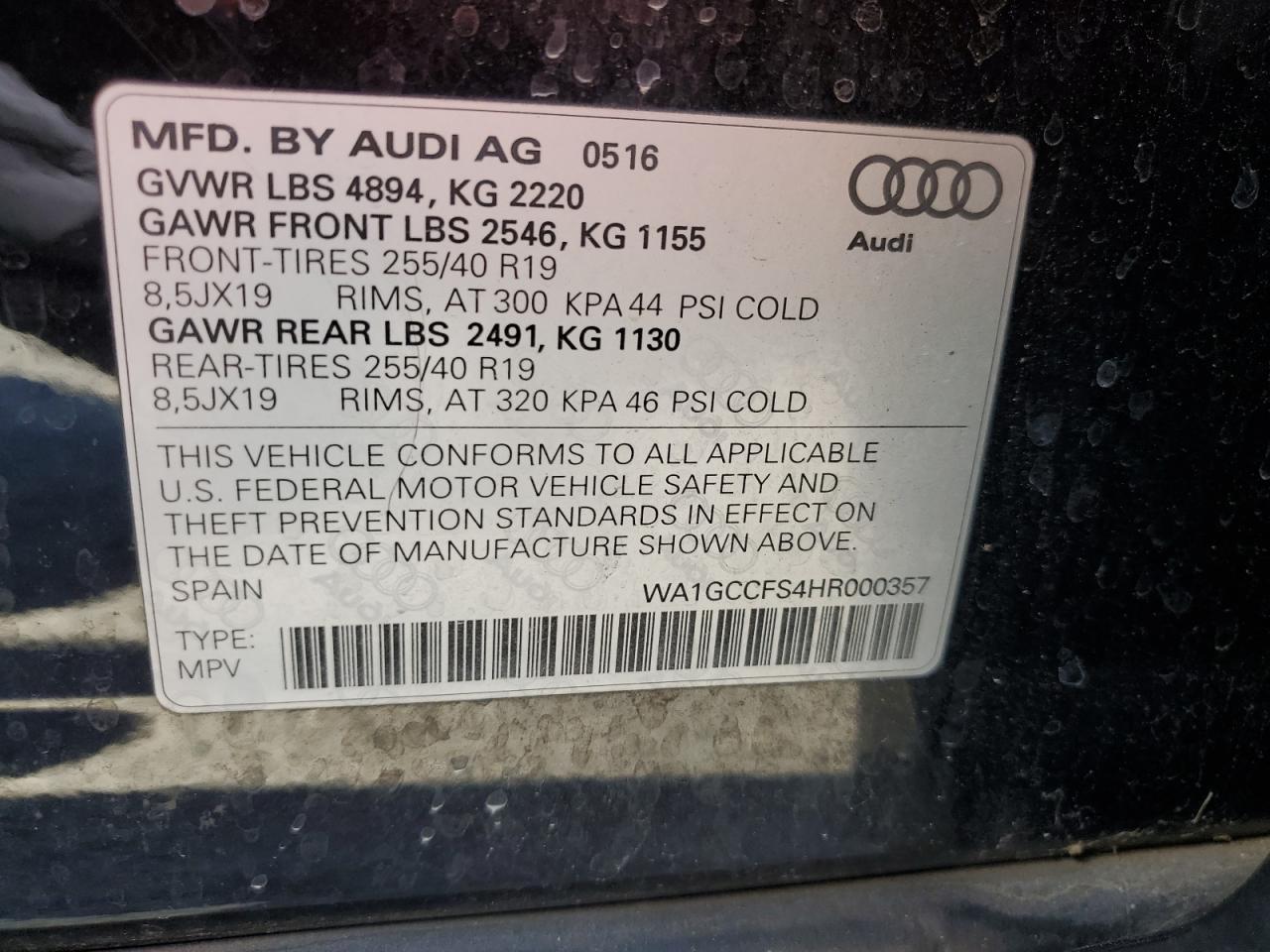 2017 Audi Q3 Prestige VIN: WA1GCCFS4HR000357 Lot: 86546845