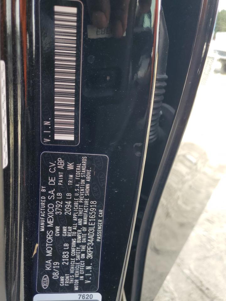 2020 Kia Forte Gt Line VIN: 3KPF34AD3LE165918 Lot: 85109545