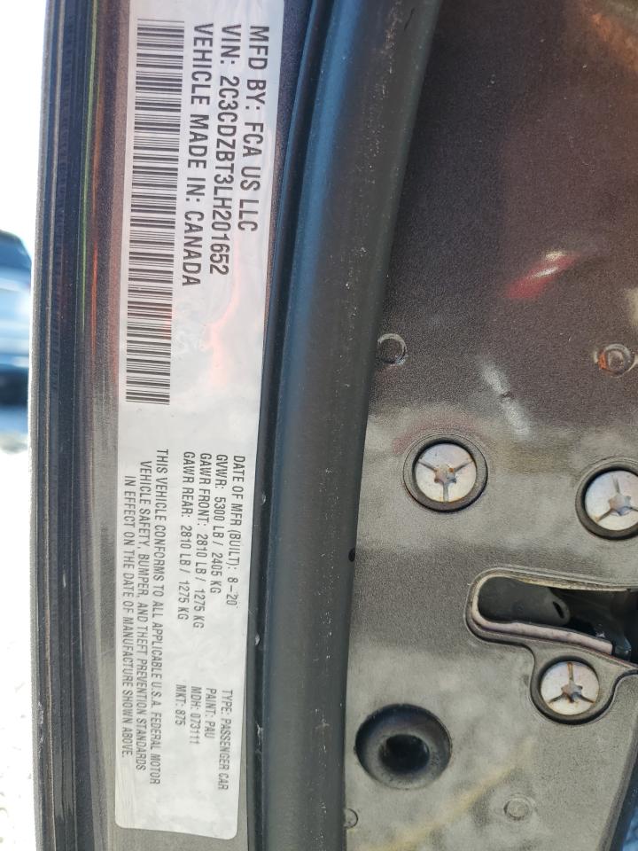 2020 Dodge Challenger R/T VIN: 2C3CDZBT3LH201652 Lot: 87059105