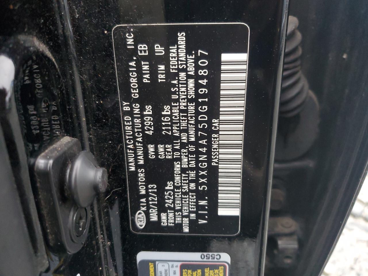 2013 Kia Optima Ex VIN: 5XXGN4A75DG194807 Lot: 82474175