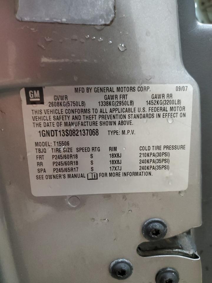 2008 Chevrolet Trailblazer Ls VIN: 1GNDT13S082137068 Lot: 85598125