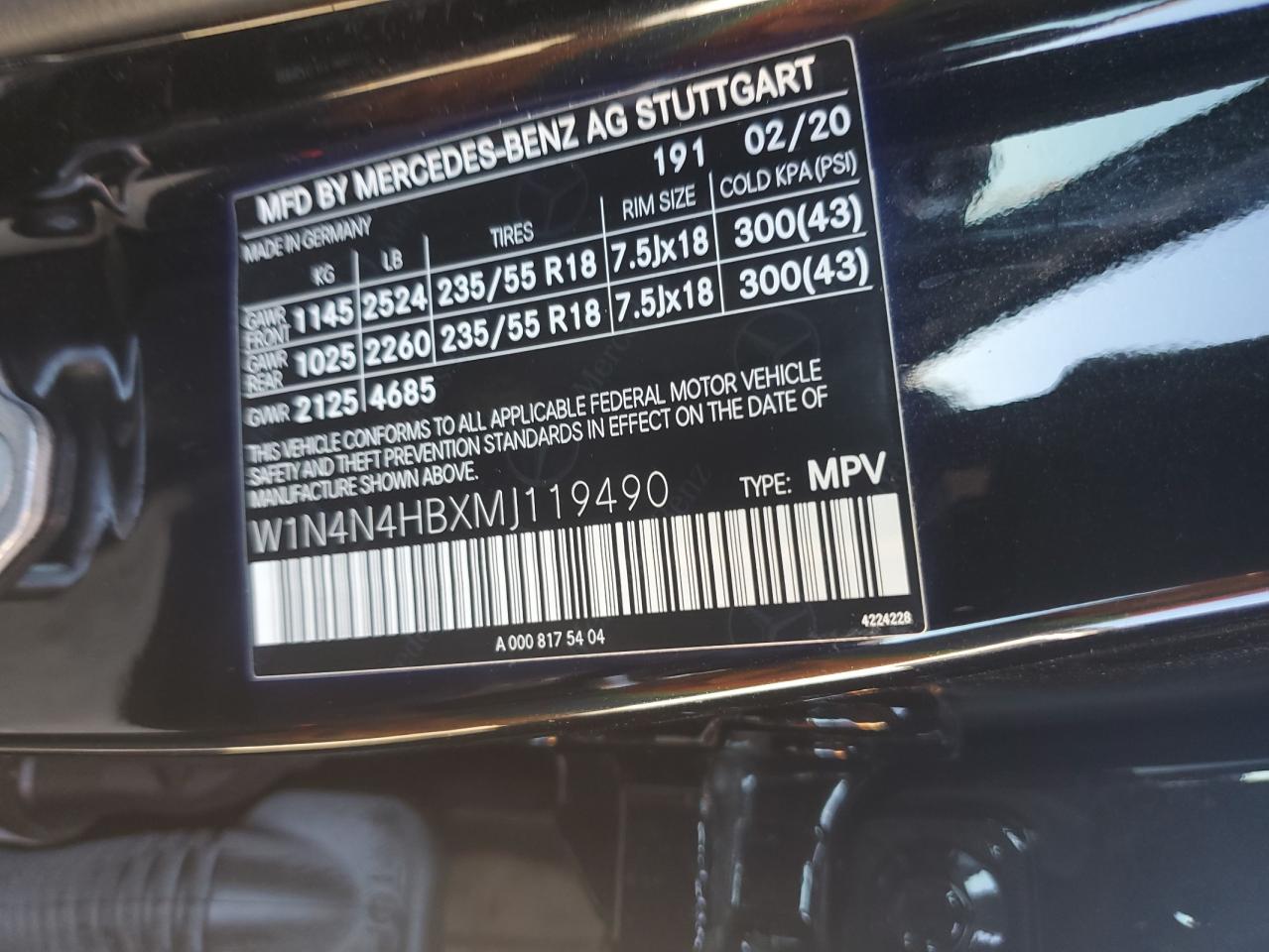 2021 Mercedes-Benz Gla 250 4Matic VIN: W1N4N4HBXMJ119490 Lot: 90717225