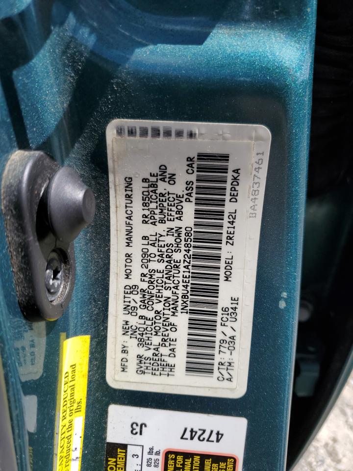 2010 Toyota Corolla Base VIN: 1NXBU4EE1AZ248580 Lot: 85748355