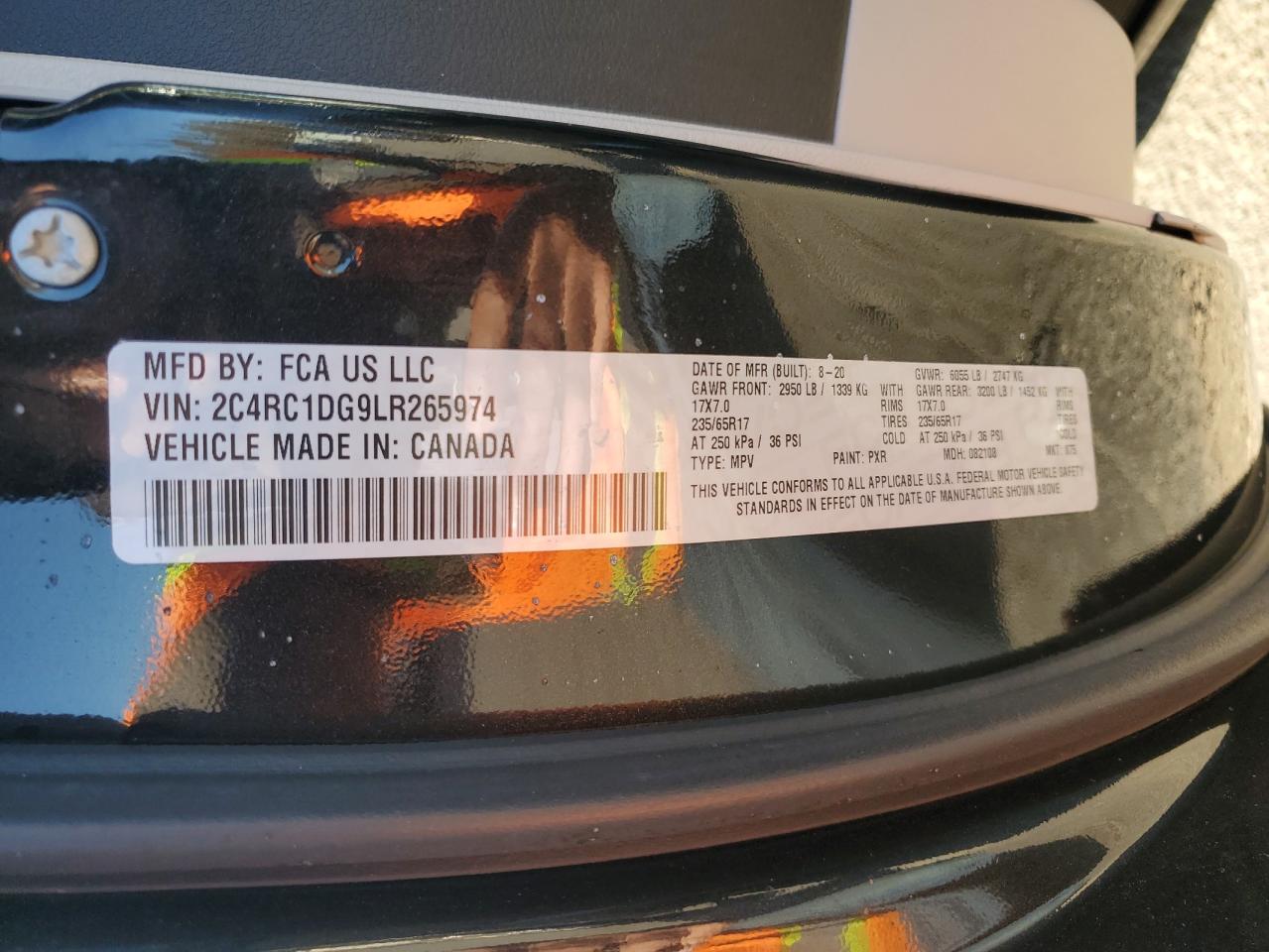 2020 Chrysler Voyager Lxi VIN: 2C4RC1DG9LR265974 Lot: 89530085