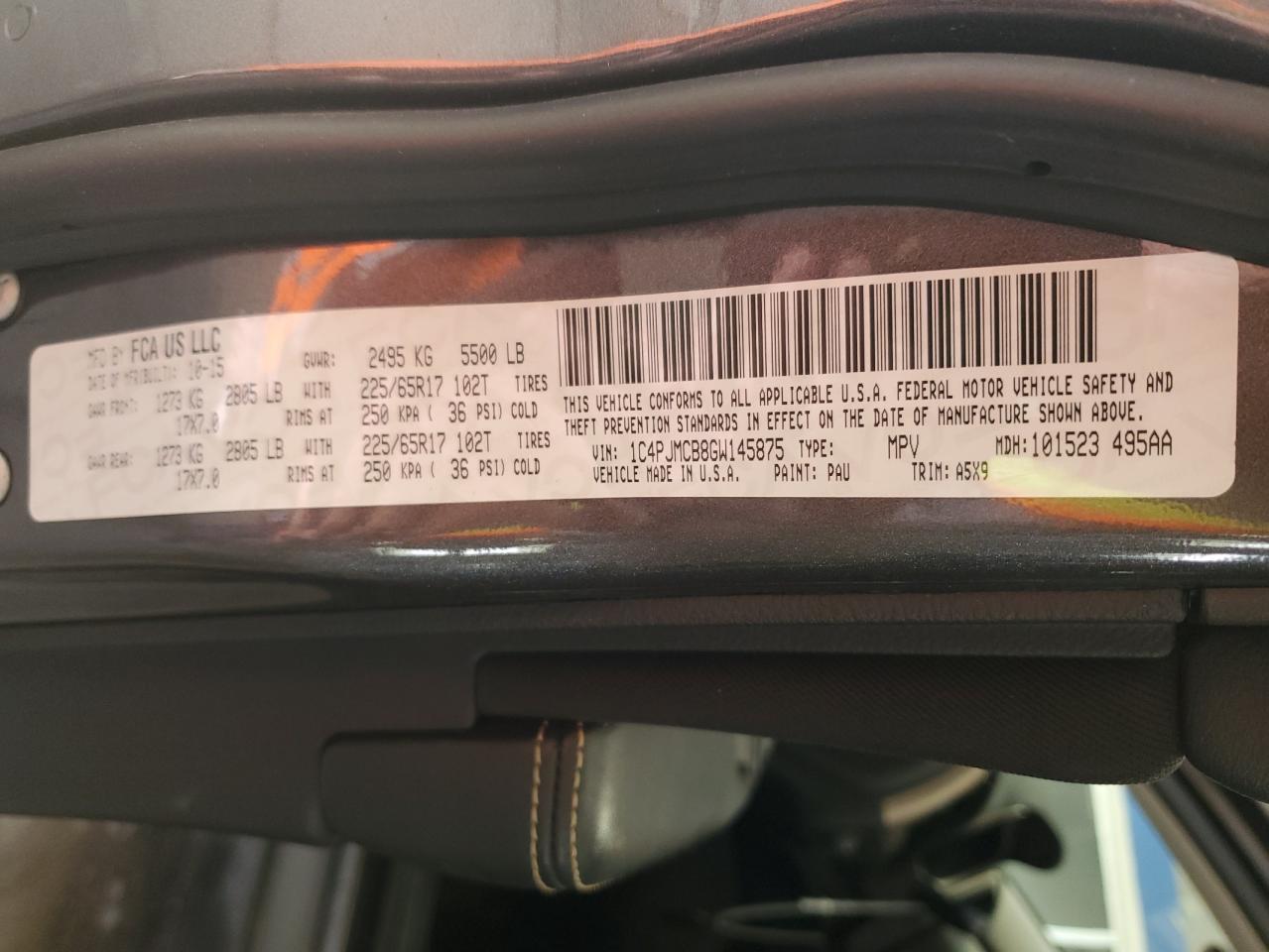 2016 Jeep Cherokee Latitude VIN: 1C4PJMCB8GW145875 Lot: 90926275