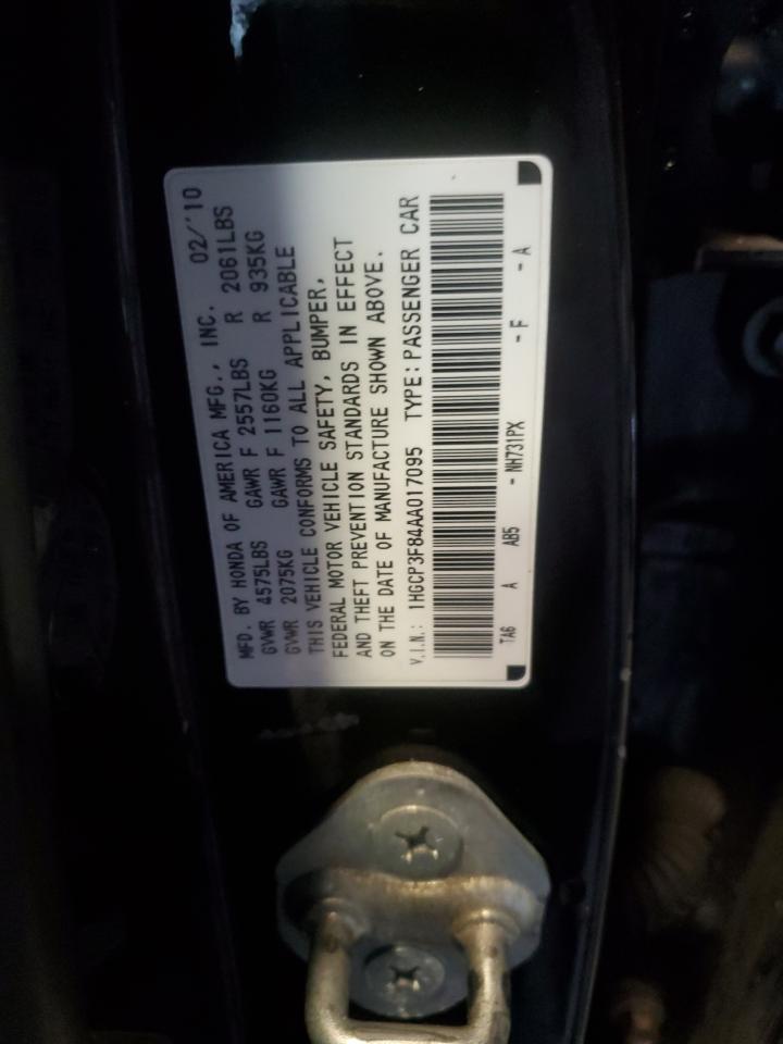 2010 Honda Accord Exl VIN: 1HGCP3F84AA017095 Lot: 90612355