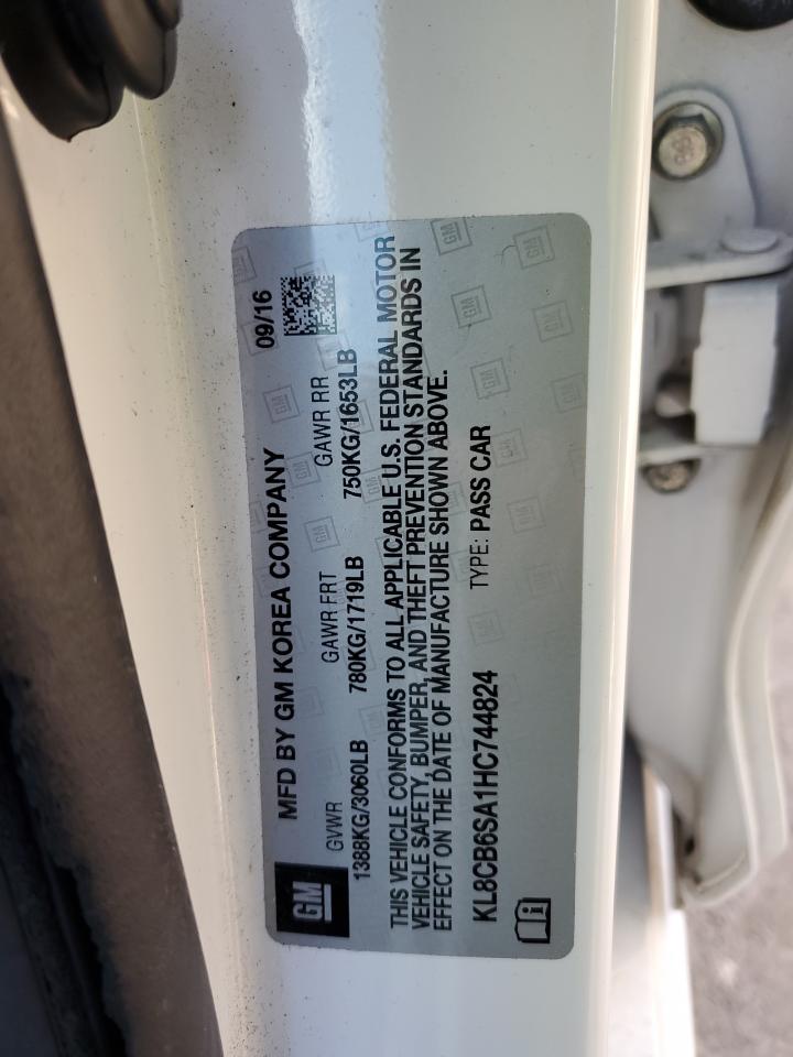 2017 Chevrolet Spark Ls VIN: KL8CB6SA1HC744824 Lot: 90396725