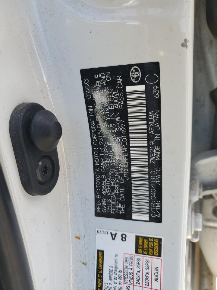 2023 Toyota Corolla Le VIN: JTDBCMFE9PJ014977 Lot: 82196115