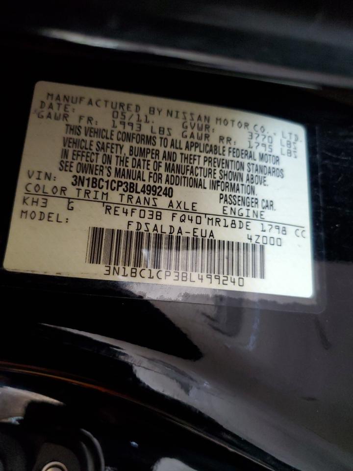 2011 Nissan Versa S VIN: 3N1BC1CP3BL499240 Lot: 82309435