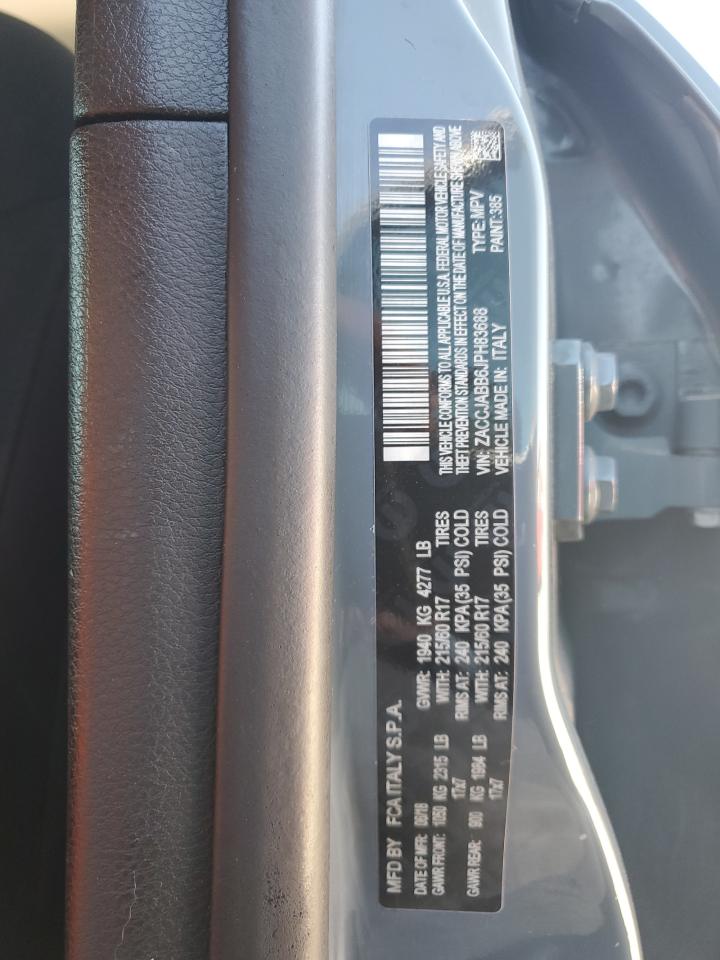 2018 Jeep Renegade Latitude VIN: ZACCJABB6JPH83688 Lot: 82373415