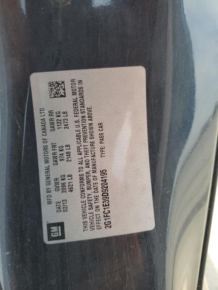 2013 Chevrolet Camaro Lt VIN: 2G1FC1E39D9204195 Lot: 82636325