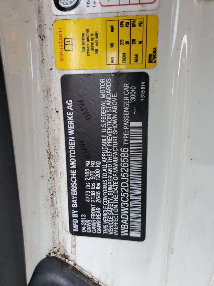 2013 BMW 328 I VIN: WBADW3C52DJ526586 Lot: 86289585