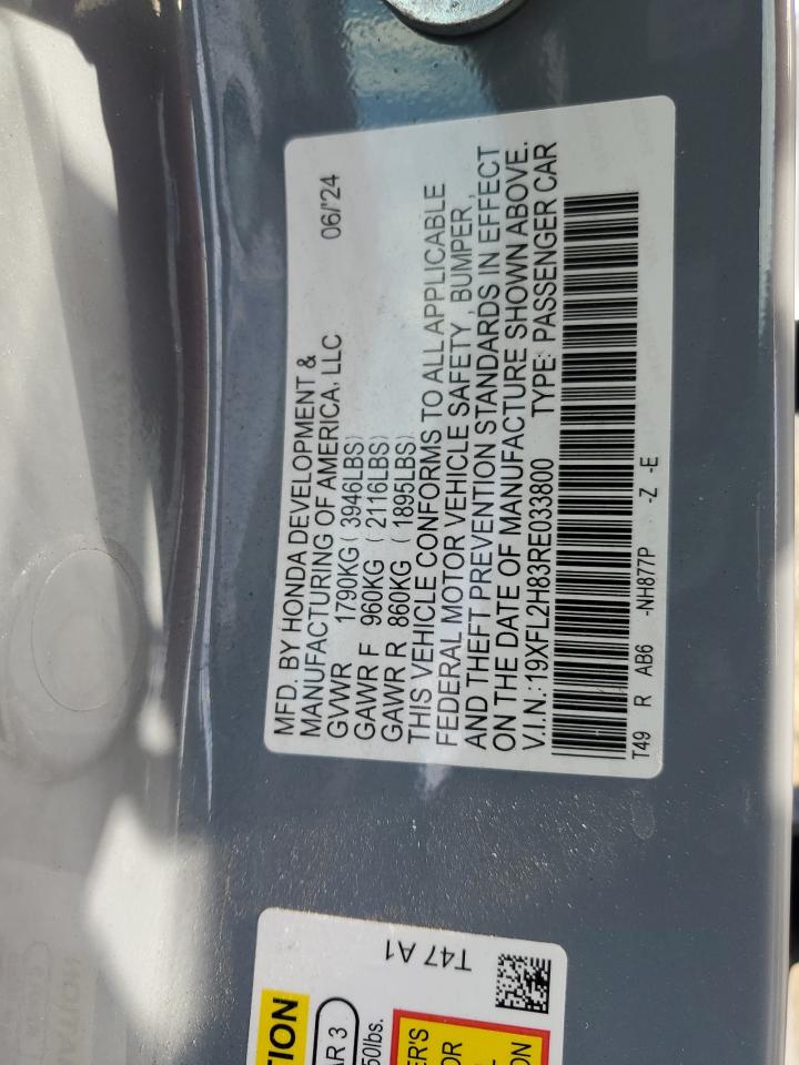 2024 Honda Civic Sport VIN: 19XFL2H83RE033800 Lot: 86295625