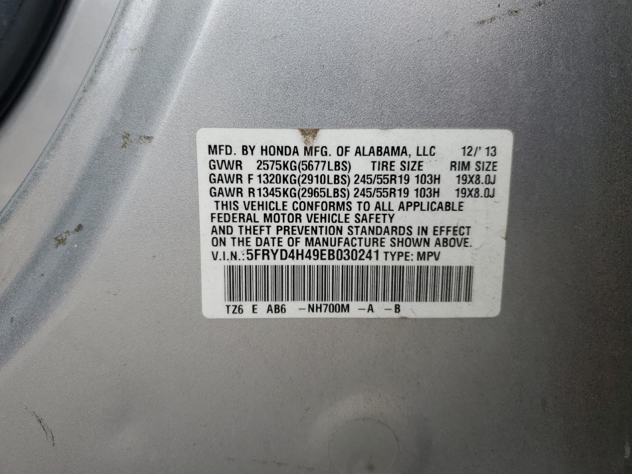 2014 Acura Mdx Technology VIN: 5FRYD4H49EB030241 Lot: 90678995