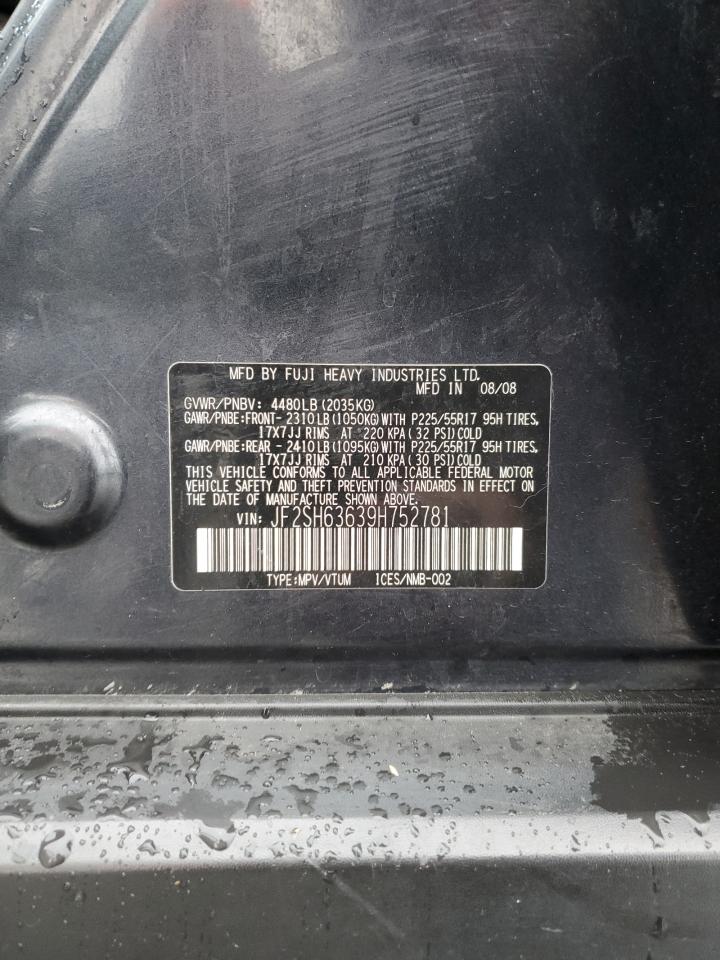 2009 Subaru Forester 2.5X Premium VIN: JF2SH63639H752781 Lot: 86487245