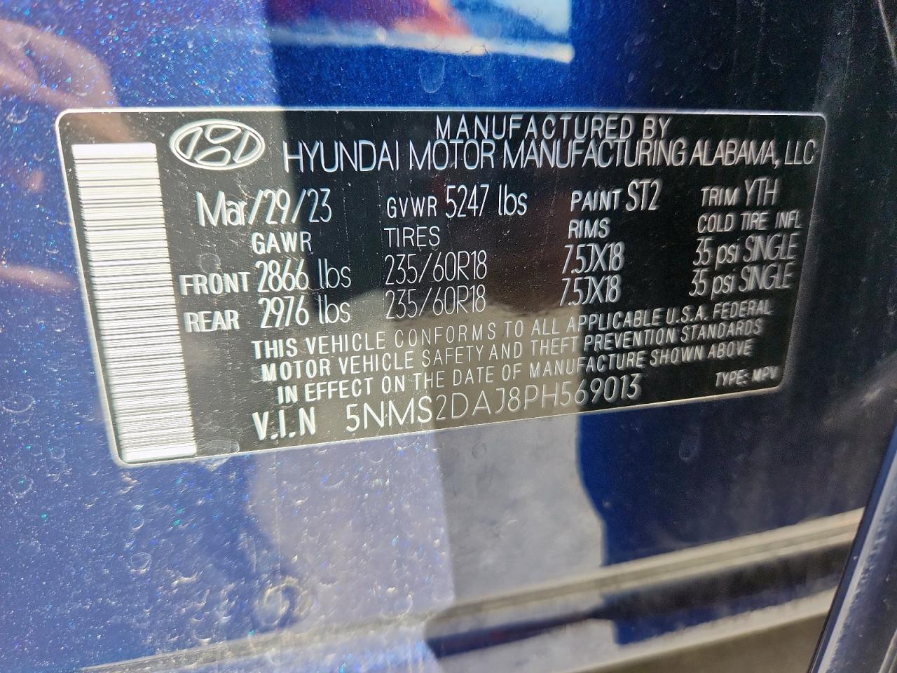 2023 Hyundai Santa Fe Sel VIN: 5NMS2DAJ8PH569013 Lot: 82431525