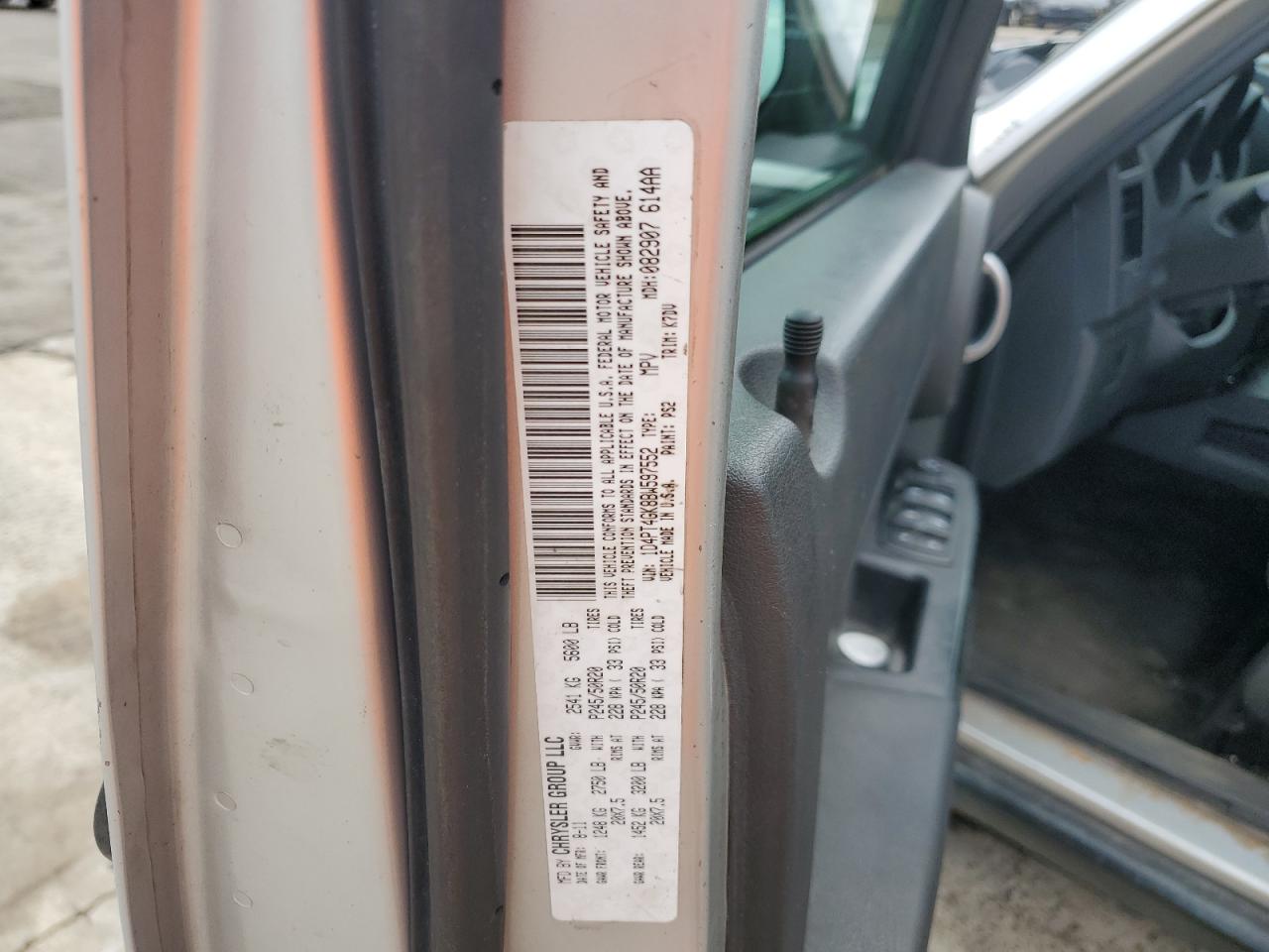 2011 Dodge Nitro Heat VIN: 1D4PT4GK8BW597552 Lot: 82399605
