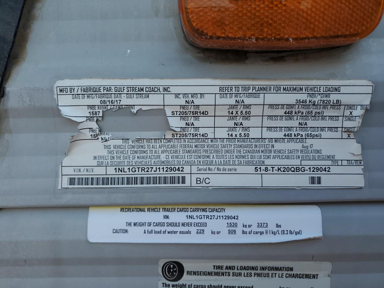 2018 Gulf Stream Kingsport VIN: 1NL1GTR27J1129042 Lot: 82458025